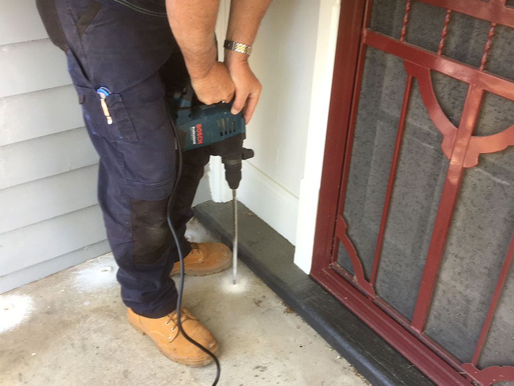 Drilling for termite treatment